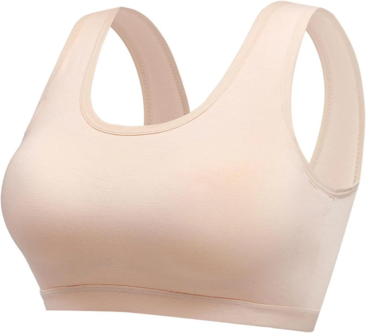 Womens Sports Bra High Support Breathable Comfortable Wireless Yoga Bras Summer Workout Scoop Neck Padded Crop Top