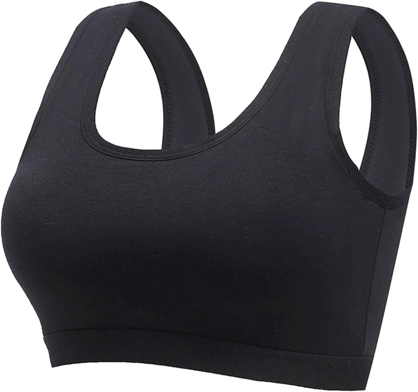 Womens Sports Bra High Support Breathable Comfortable Wireless Yoga Bras Summer Workout Scoop Neck Padded Crop Top