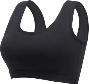 Womens Sports Bra High Support Breathable Comfortable Wireless Yoga Bras Summer Workout Scoop Neck Padded Crop Top