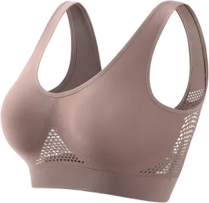 Womens Sports Bras Breathable Cool Liftup Air Bra Running Yoga Tank Bras Seamless Mesh Hollow Yoga Bra Bralette