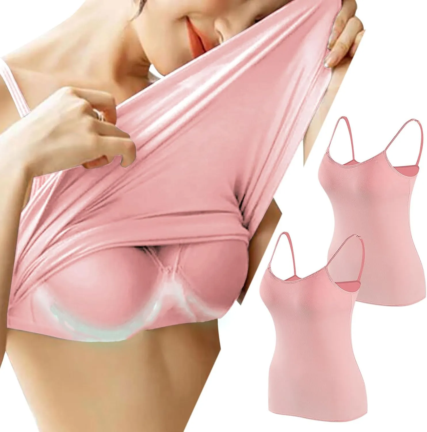 Womens Tank Tops Bra 2 Pack Sleeveless Halter Soft Stretchy Casual Base Layer Wire Free with Padding Bralettes 2025