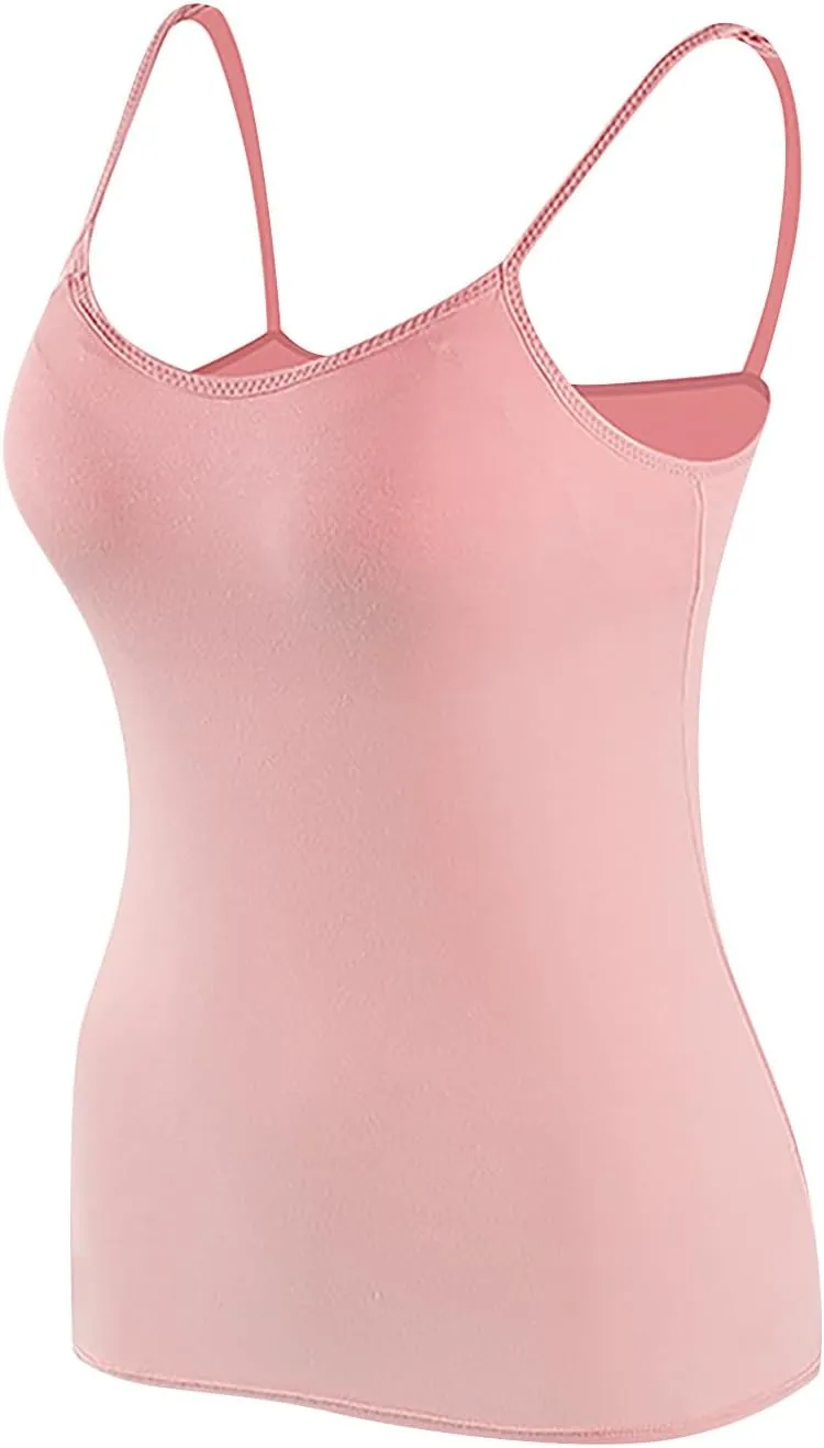 Womens Tank Tops Bra 2 Pack Sleeveless Halter Soft Stretchy Casual Base Layer Wire Free with Padding Bralettes 2025