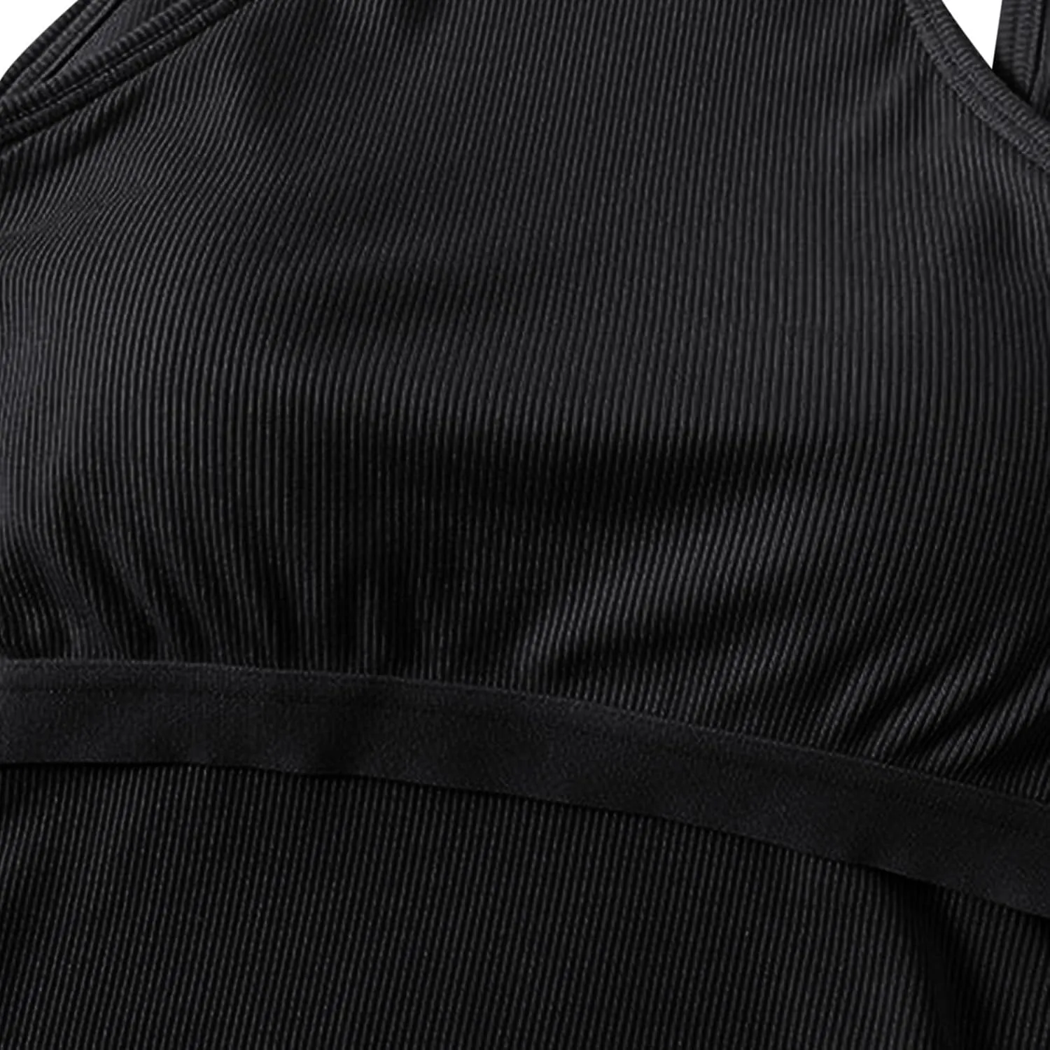 Workout Crop Tops for Women Longline Sports Bras Racerback Ribbed Tank Top with Built in Bra Yoga Athletic Shirts
