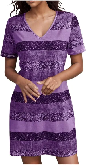 Xiaojmake Summer Dress for Women 2025 Casual Short Sleeve Sundresses T Shirt Dress Hawaiian Short Beach Dresses with Pockets