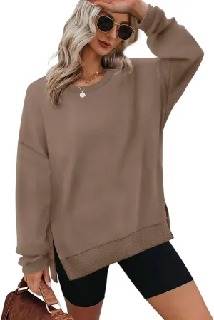 XIEERDUO Womens Oversized Sweatshirts Pullover Casual Crewneck Long Sleeve Tops Comfy