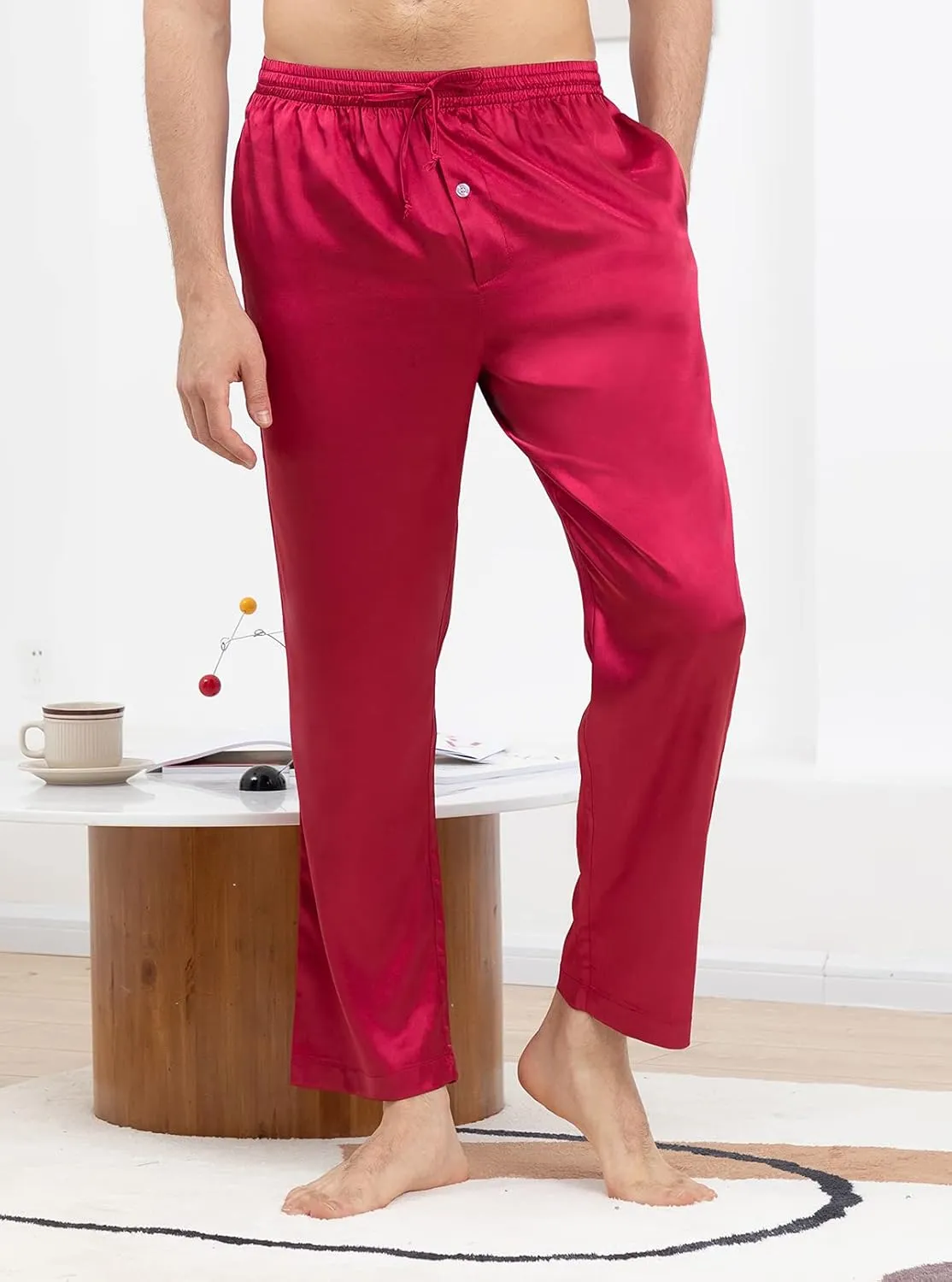YIMANIE Men's Silk Pajama Pant Comfy Soft Lounge Sleep Pants