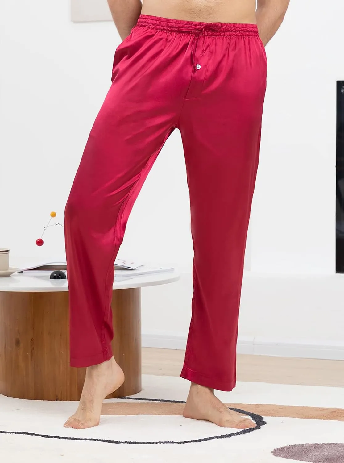 YIMANIE Men's Silk Pajama Pant Comfy Soft Lounge Sleep Pants