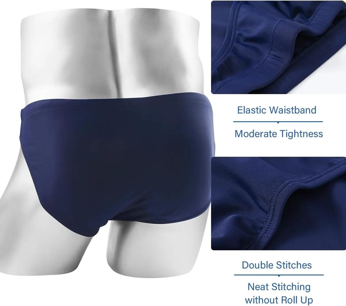 YINYOUYU Mens Swim Briefs Bikini Drawstring Swimwear Beach Board Surf Quick Dry Swimsuits Trunks