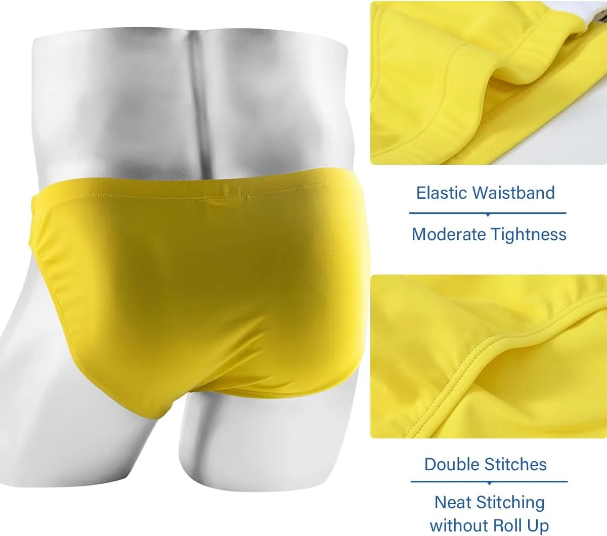 YINYOUYU Mens Swim Briefs Bikini Drawstring Swimwear Beach Board Surf Quick Dry Swimsuits Trunks