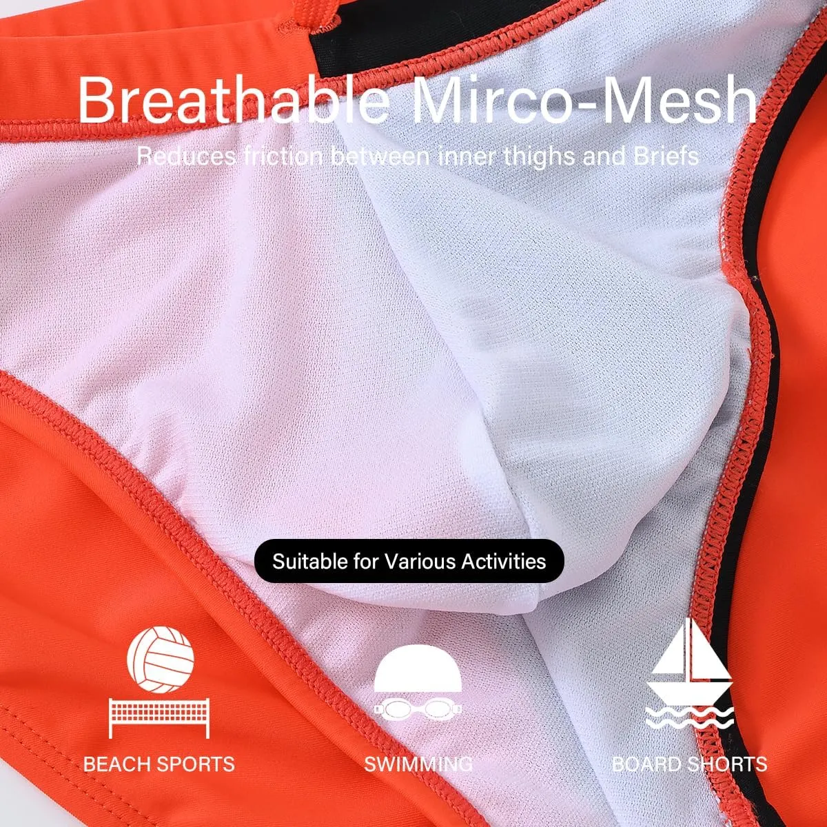 YINYOUYU Mens Swim Briefs Bikini Drawstring Swimwear Beach Board Surf Quick Dry Swimsuits Trunks