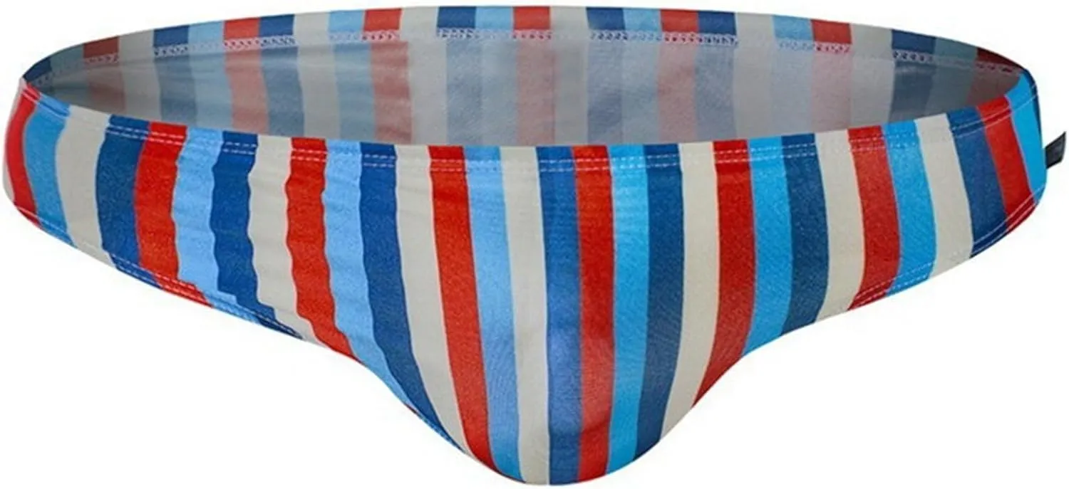 ZEFOTIM Men's Swim Briefs Quick Dry Striped Bikini Beach Big and Tall Swimsuits