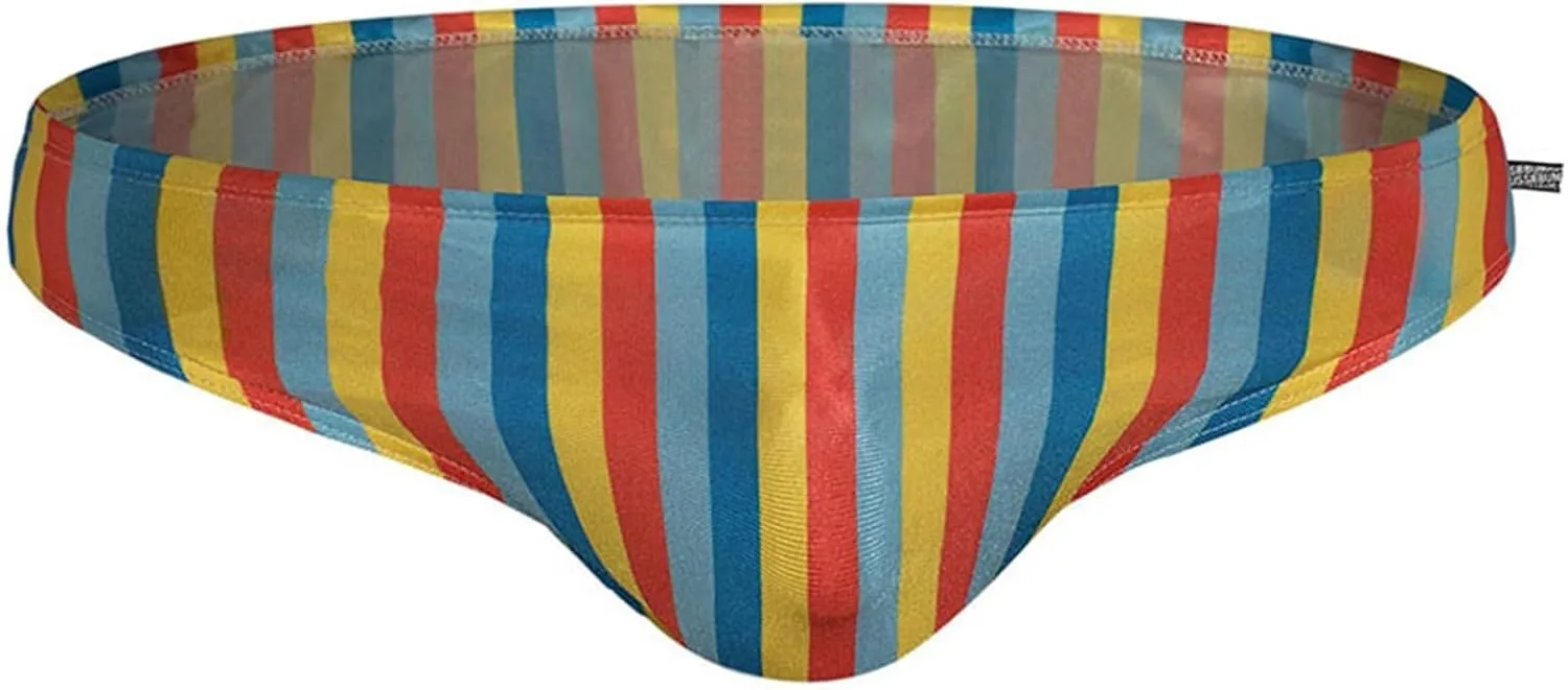 ZEFOTIM Men's Swim Briefs Quick Dry Striped Bikini Beach Big and Tall Swimsuits
