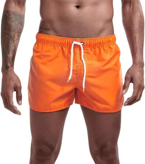 ZEFOTIM Swim Shorts for Men Drawstring Quick Dry Solid Color Trunks Beach Fun Swimwear