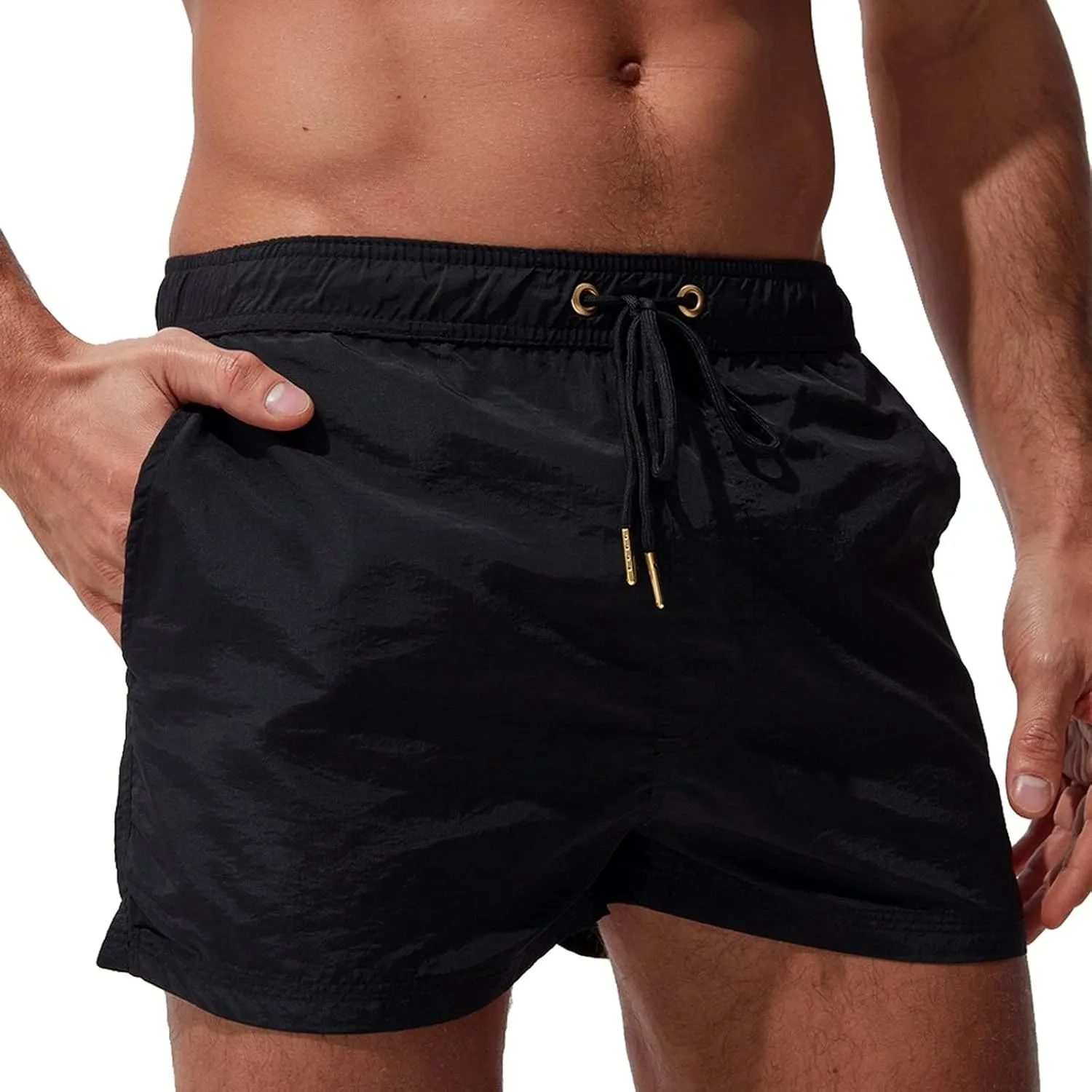 ZEFOTIM Swimming Shorts for Men Drawstring Funny Solid Color Trunk Board Big and Tall Swimming Suits with Pockets