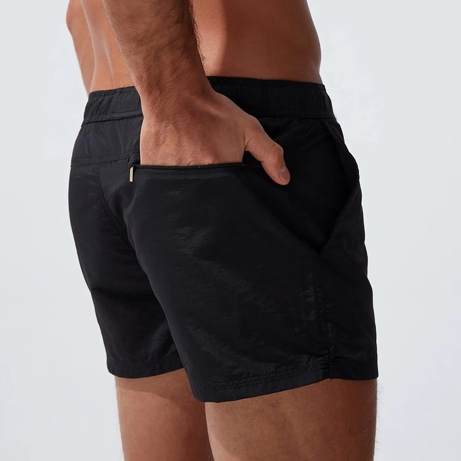 ZEFOTIM Swimming Shorts for Men Drawstring Funny Solid Color Trunk Board Big and Tall Swimming Suits with Pockets