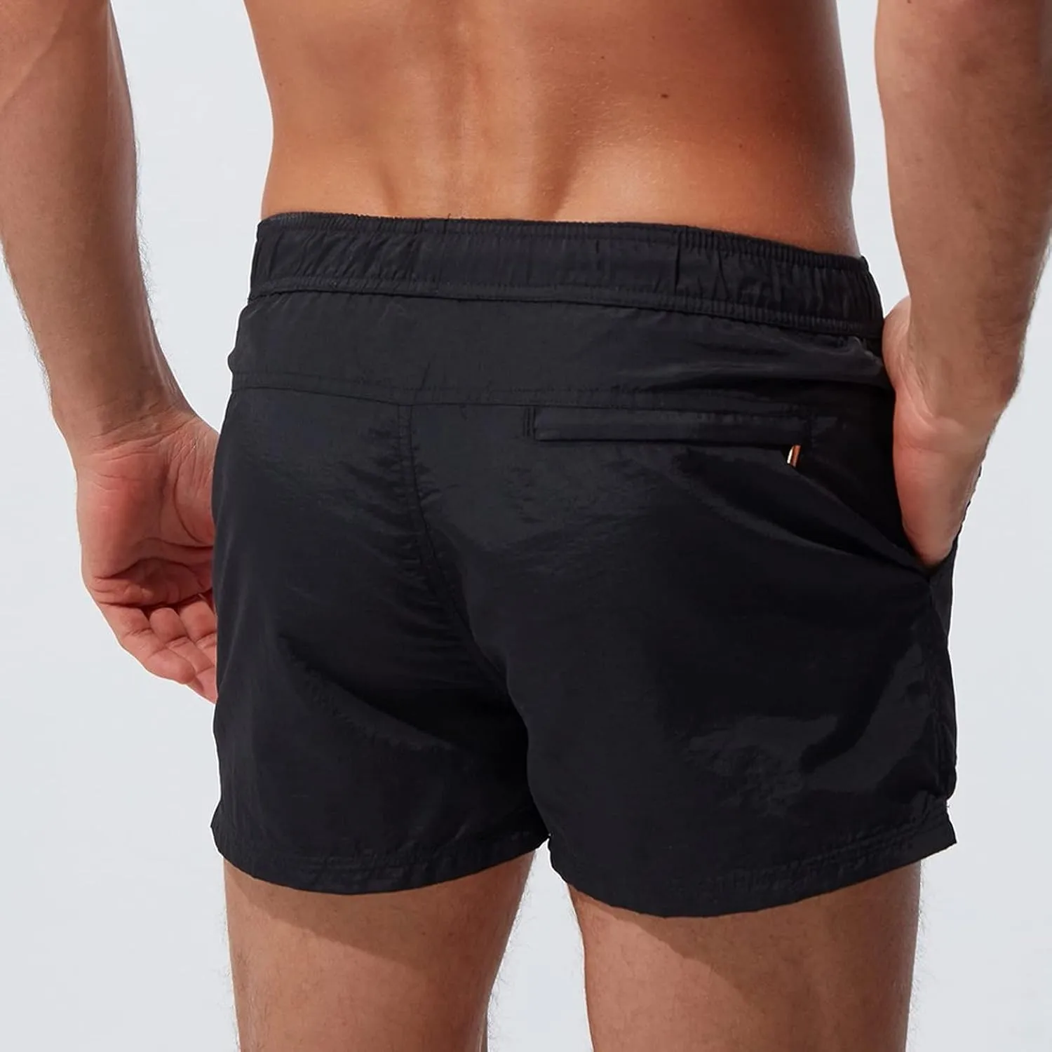 ZEFOTIM Swimming Shorts for Men Drawstring Funny Solid Color Trunk Board Big and Tall Swimming Suits with Pockets