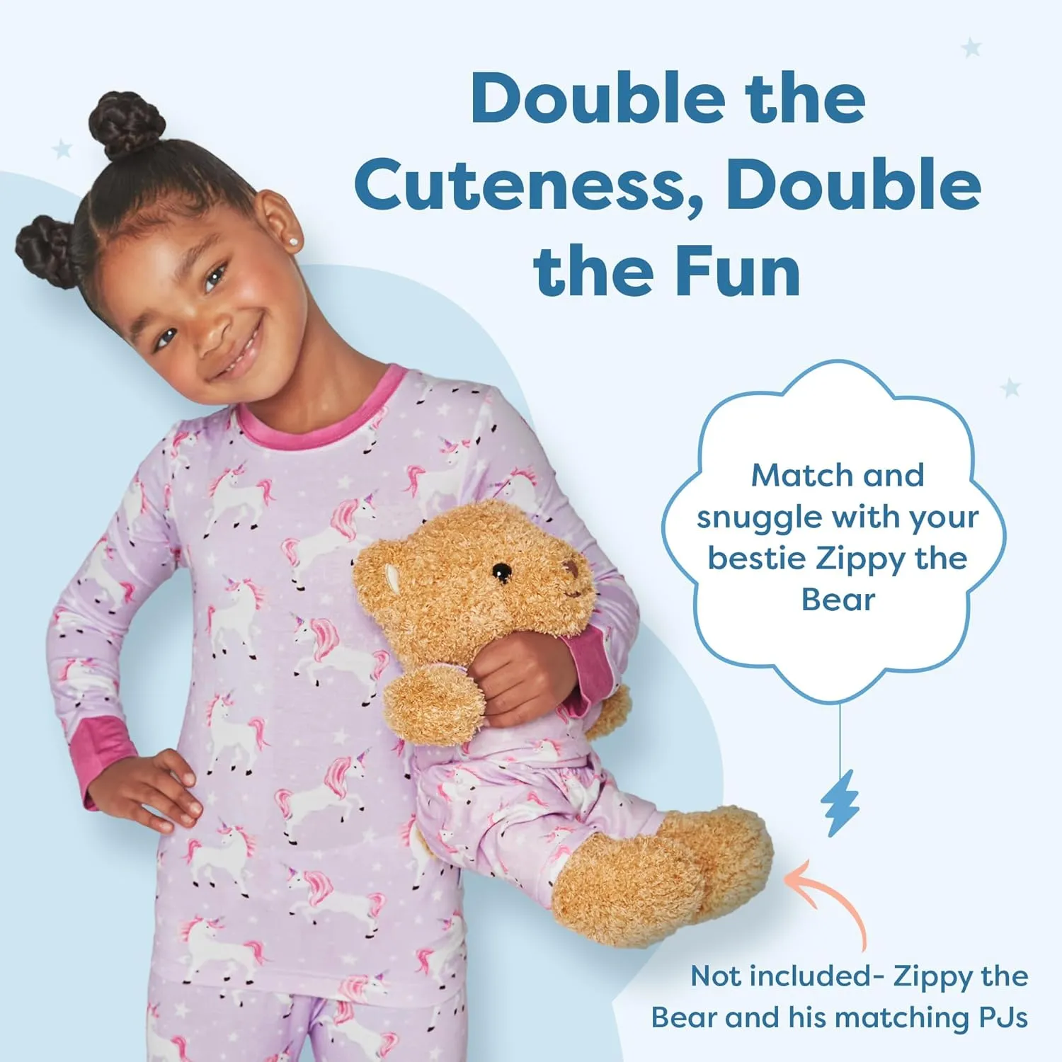 Zip N' Bear Baby Girl Soft Buttery Bamboo Viscose Pajamas Kardashian Pjs - Unicorn Utopia