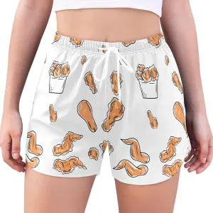 ZZKKO Chicken Wings Athletic Shorts for Women,Womens Workout Running Shorts Quick Dry with Pockets S-XXL